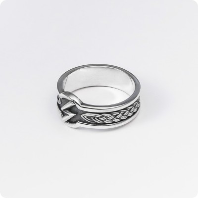 Кольцо с руной Сила (Соул,Сол,Согил) из серебра