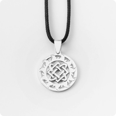 Оберег Звезда Лады-богородицы из серебра в Солнечном Круге