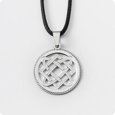 Оберег Звезда Лады-богородицы из серебра в круге